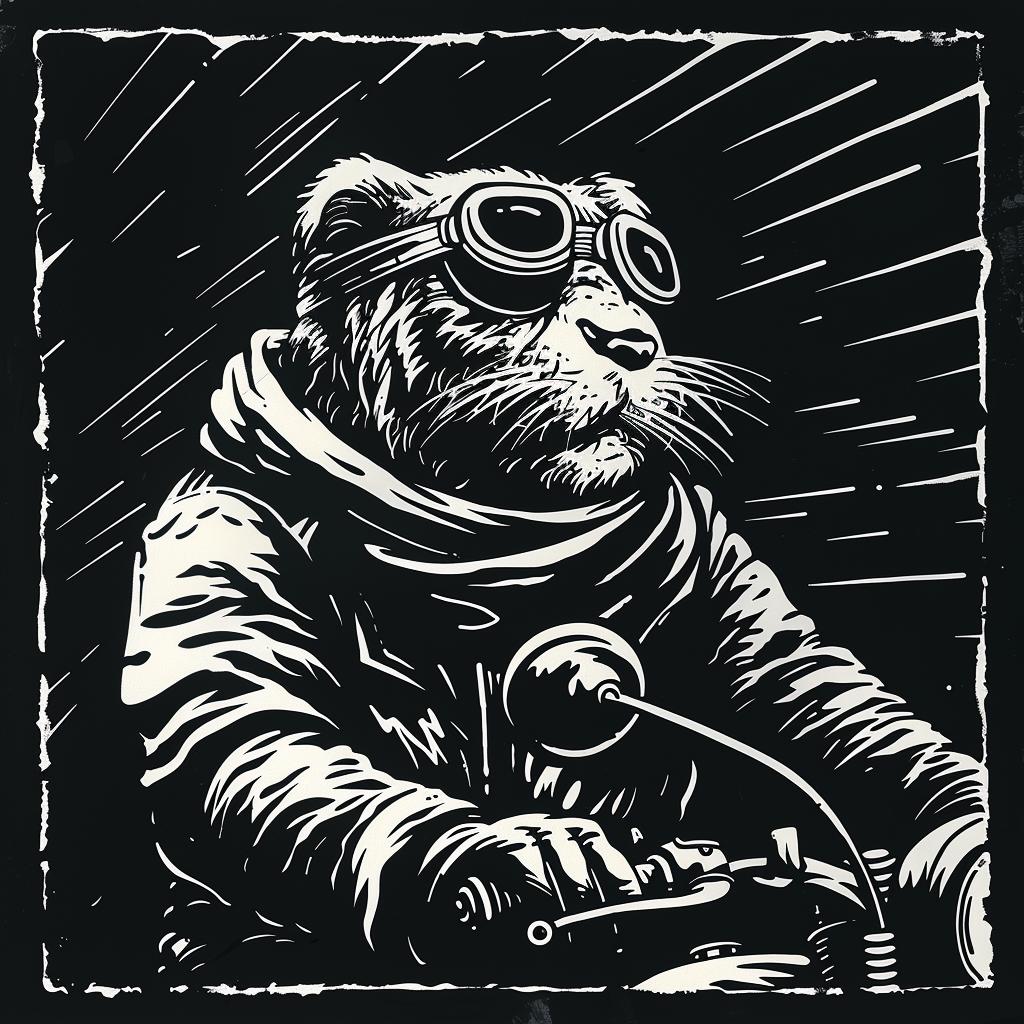 anthropomorphic  tiger  motorcycle  goggles  scarf  vibrant  adventure  illustration  fun  cartoon 1026017