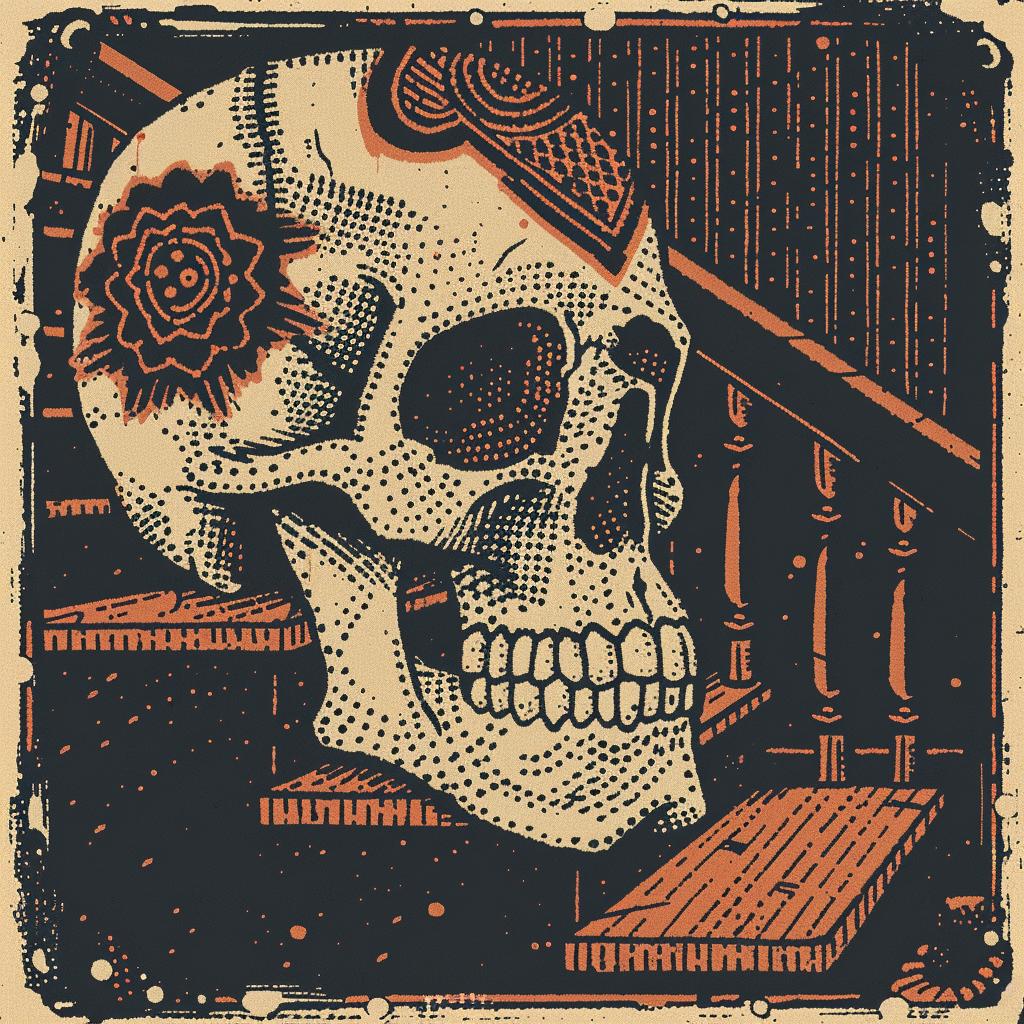 skull  stairs  poster  DayOfTheDead  art  colorful  spiritual  dark  Todd  White 931921