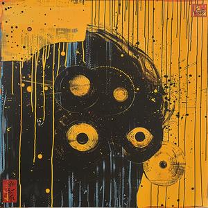 painting  black  yellow  blockprint  color  art  design  abstract  canvas  stylized 1061193