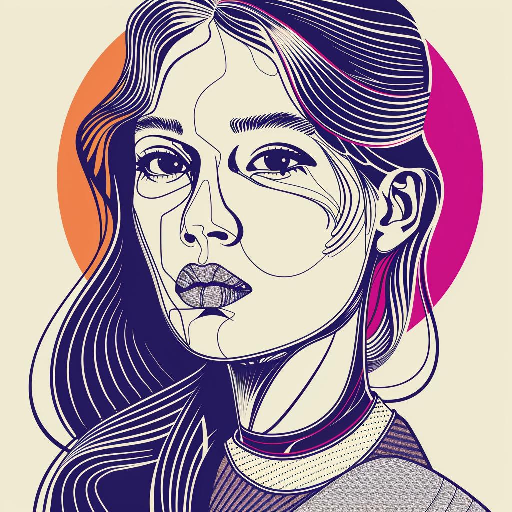 Pop Art  Asian  female  long hair  sun  background  portrait  contemporary  stylized  vibrant 937126