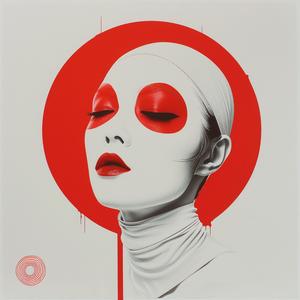 woman  red  eyes  white  face  surreal  art  symbolist  style  visual 1077828