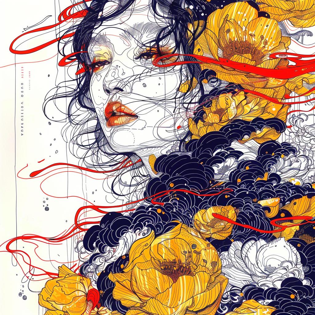 رسوم متحركة، محيط، رسم توضيحي، زهور، متعرجة، نابضة بالحياة، فن شعبي أزرق، ملون، 945225