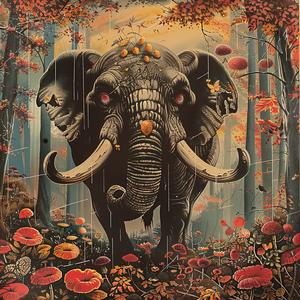 painting  elephant  forest  natural  wildlife  colorful  intricate  flora  fauna  art 1057246