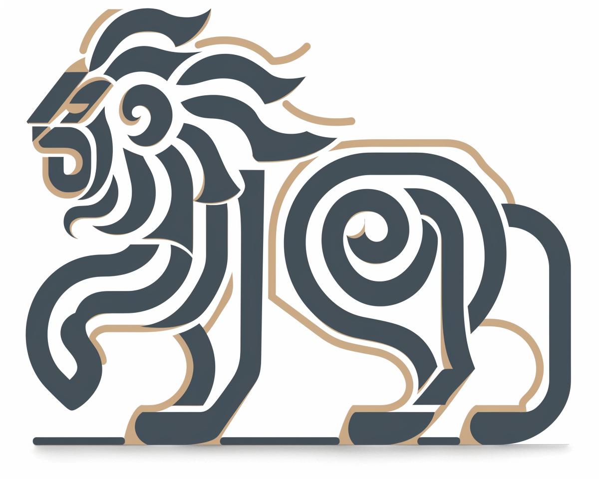 lion  stylized  crown  mane  graphic  design  logo  full  body  symbol 1027672