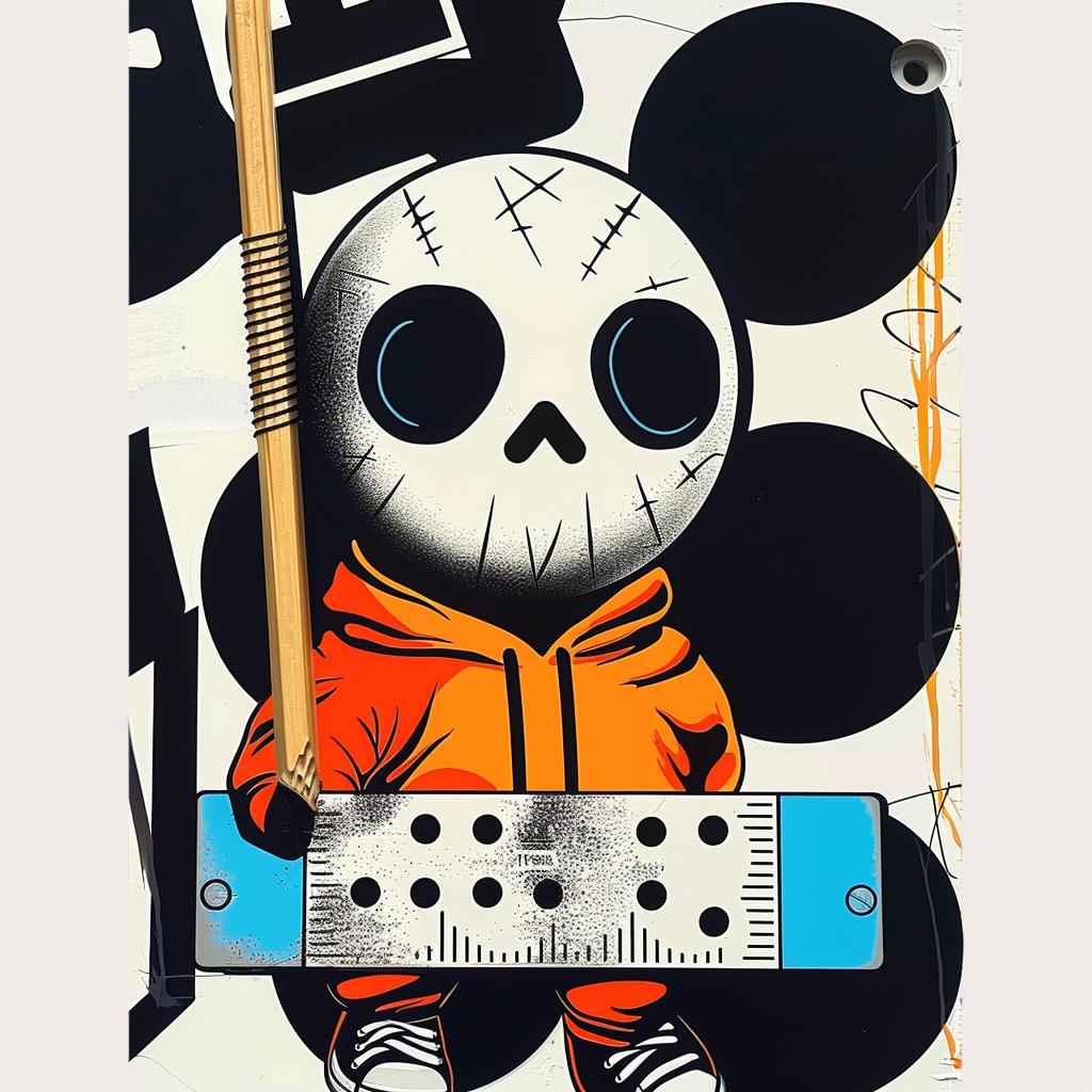 skeleton  pencil  mouse  painting  graphic  art  stylized  colorful  expression  whimsical 1020500