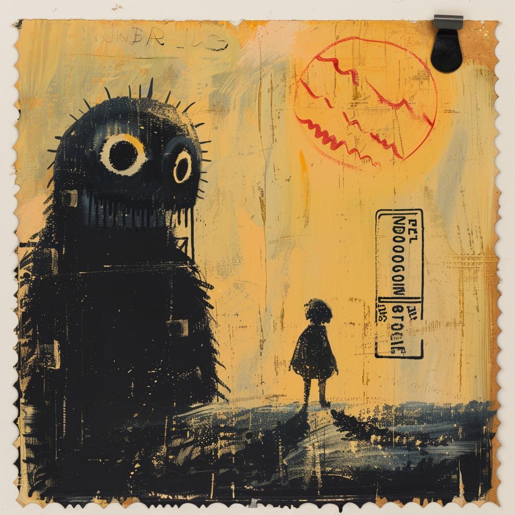 painting  monster  child  sun  spiritual  naturalistic  occult  palette  impasto  color 975819