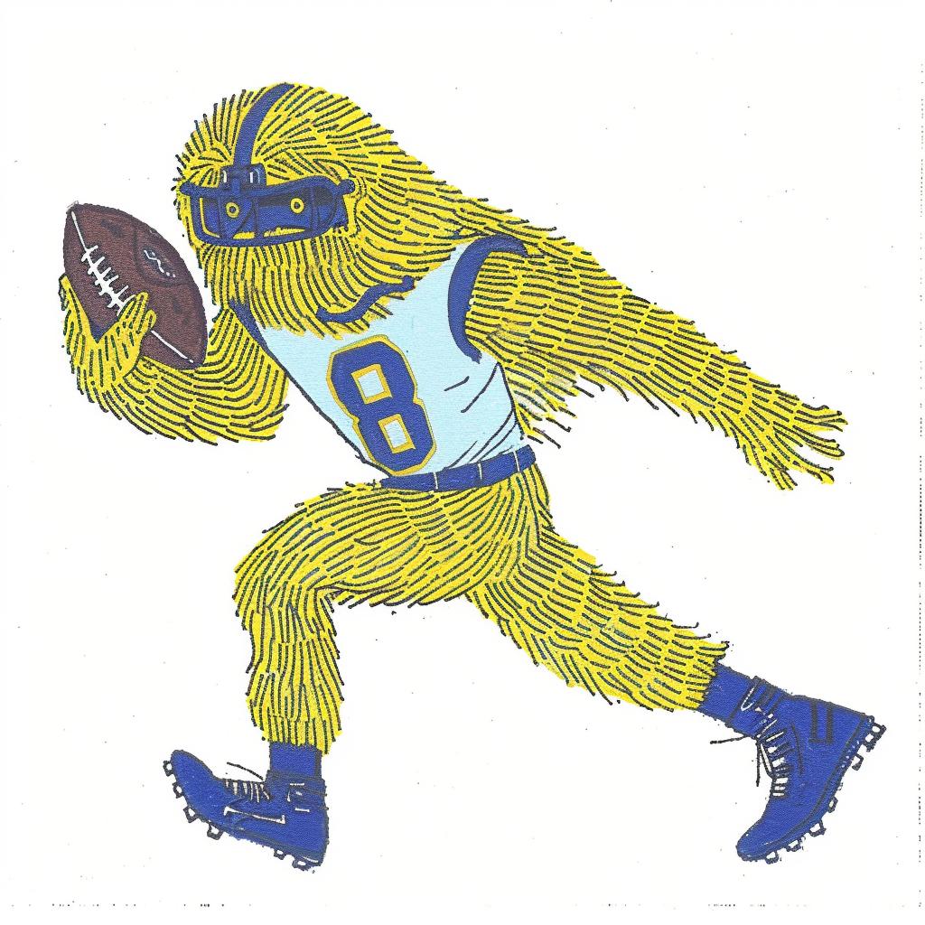 football  player  drawing  creature  yellow  furry  action  player  cartoon  sport 940319