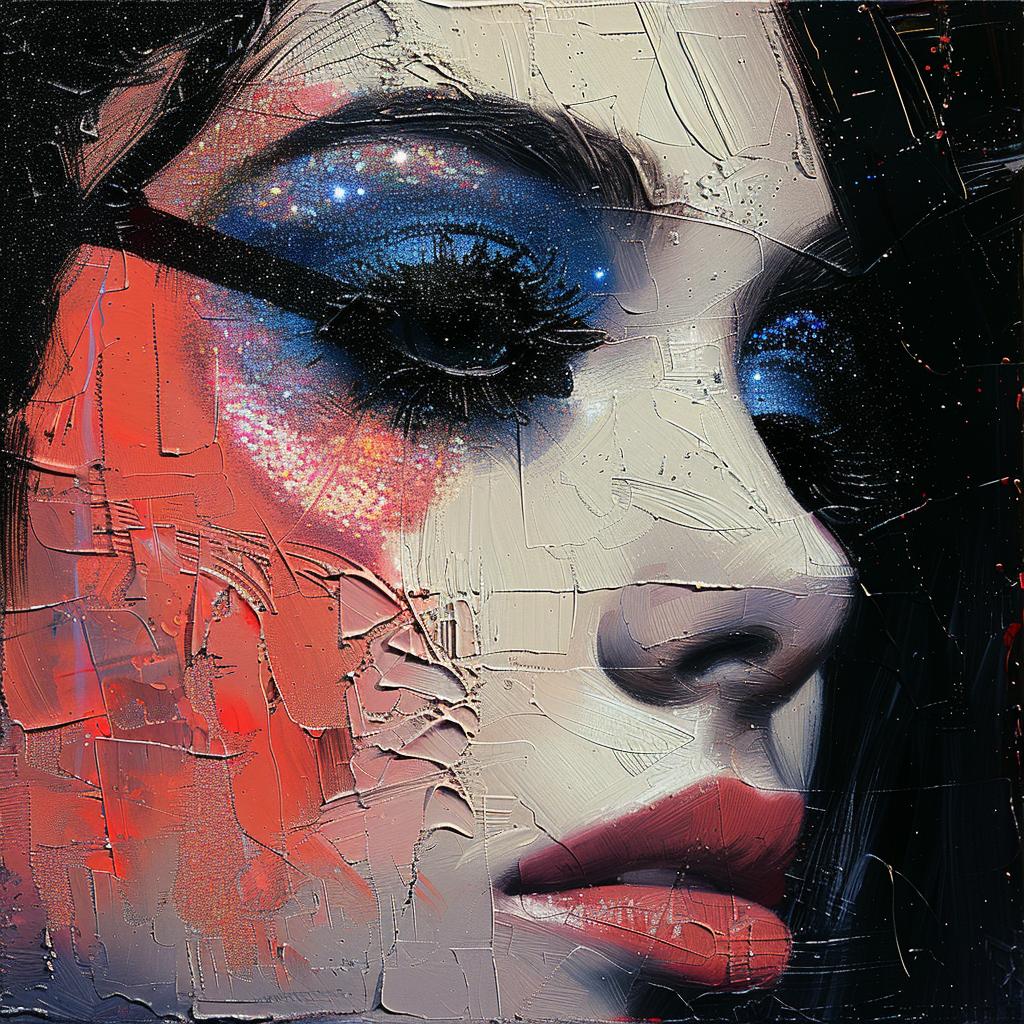 glitter  portrait  blue  eyes  makeup  female  colorful  abstract  artistic  vibrant 963831