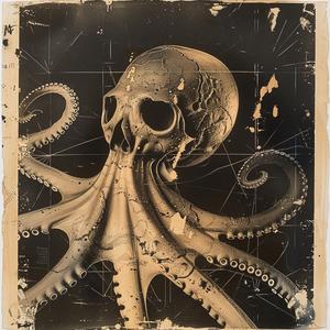 octopus  chemigram  skull  surreal  black  white  art  tentacles  animal  abstract 1061299