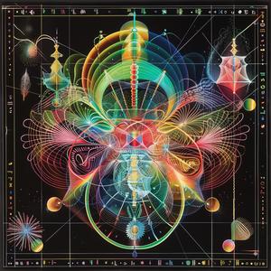 psychedelic  educational  scientific  poster  holographic  3D  design  Ernst  Haeckel  taxonomy 1039177