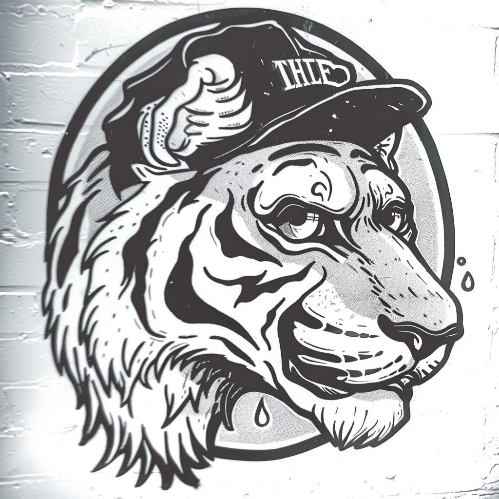 tiger  cap  brick  background  animal  street  illustration  playful  character  graffiti 940145