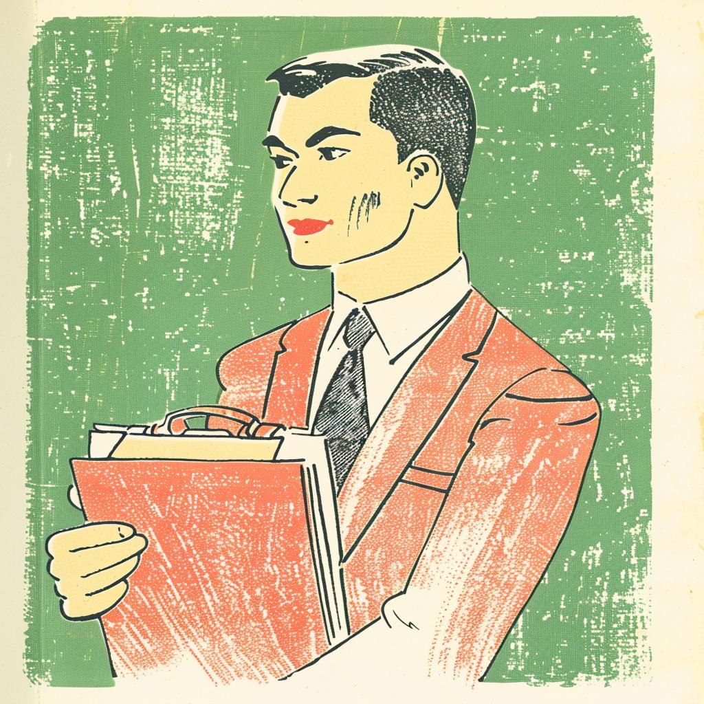 man  suit  briefcase  1960s  style  vintage  illustration  business  folder  urban 940924