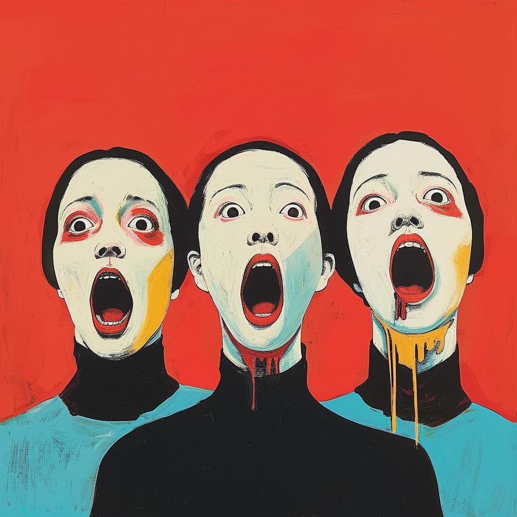 album  cover  scream  surreal  women  red  abstract  expressionism  art  colorful 977290