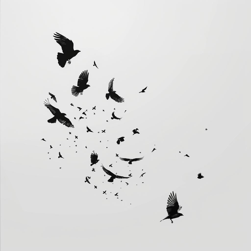 birds  flock  flying  air  minimalism  motion  nature  freedom  grace  sky 960834