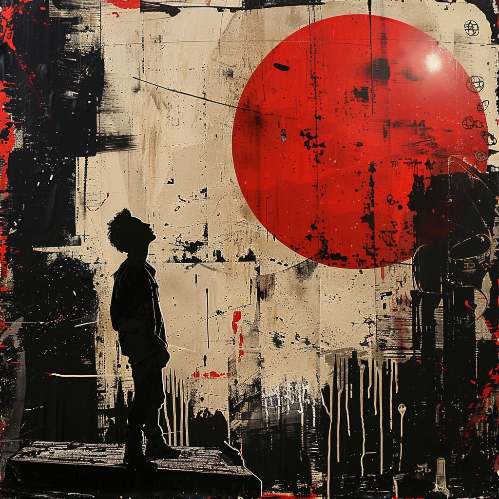 surreal  hyper-realistic  screenprinting  encaustic  man  red  sun  artistic  vivid  dramatic 960016