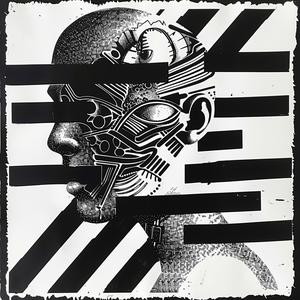 black  white  drawing  robot  face  telekinesis  negative  space  monochrome  risograph 1070913
