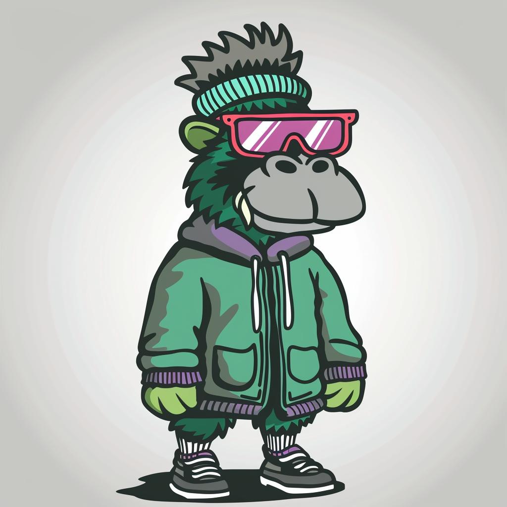 gorilla  jacket  sunglasses  vector  funny  drawing  streetwise  minimal  urban  animal 958448
