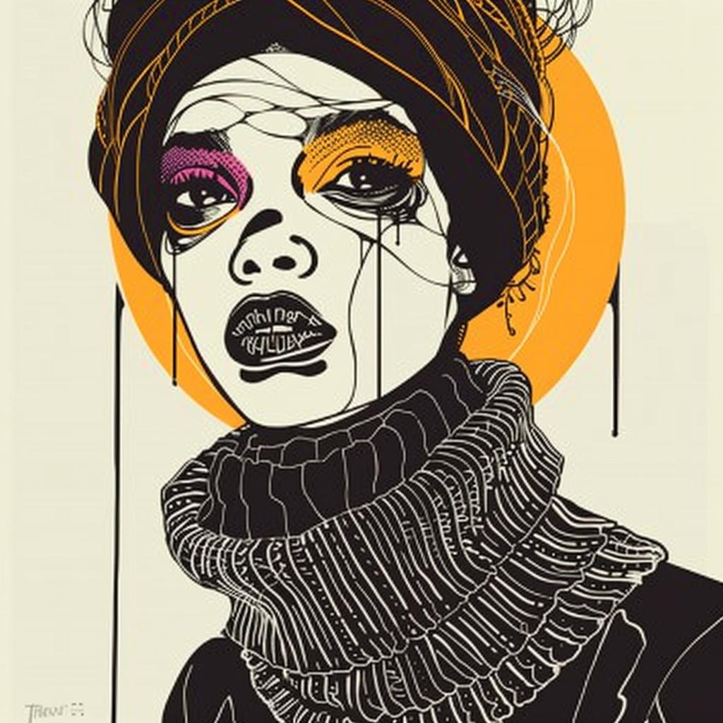model  African-American  scarf  hat  Pop Art  Troy Brooks  white background  fashion  art  graphic 939337