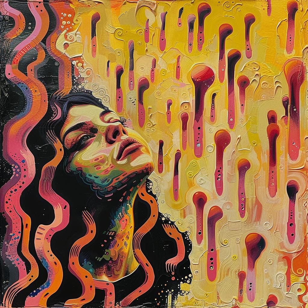 painting  woman  long  hair  colorful  drops  abstract  portrait  vibrant  expressionism 950710