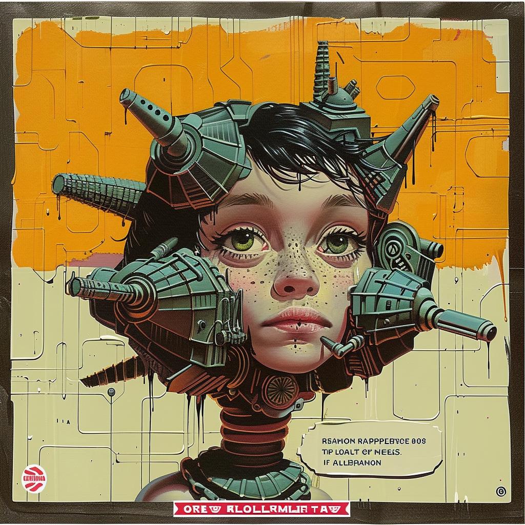 poster  girl  robot  design  digital  illustration  surreal  artwork  concept  fusion 947732