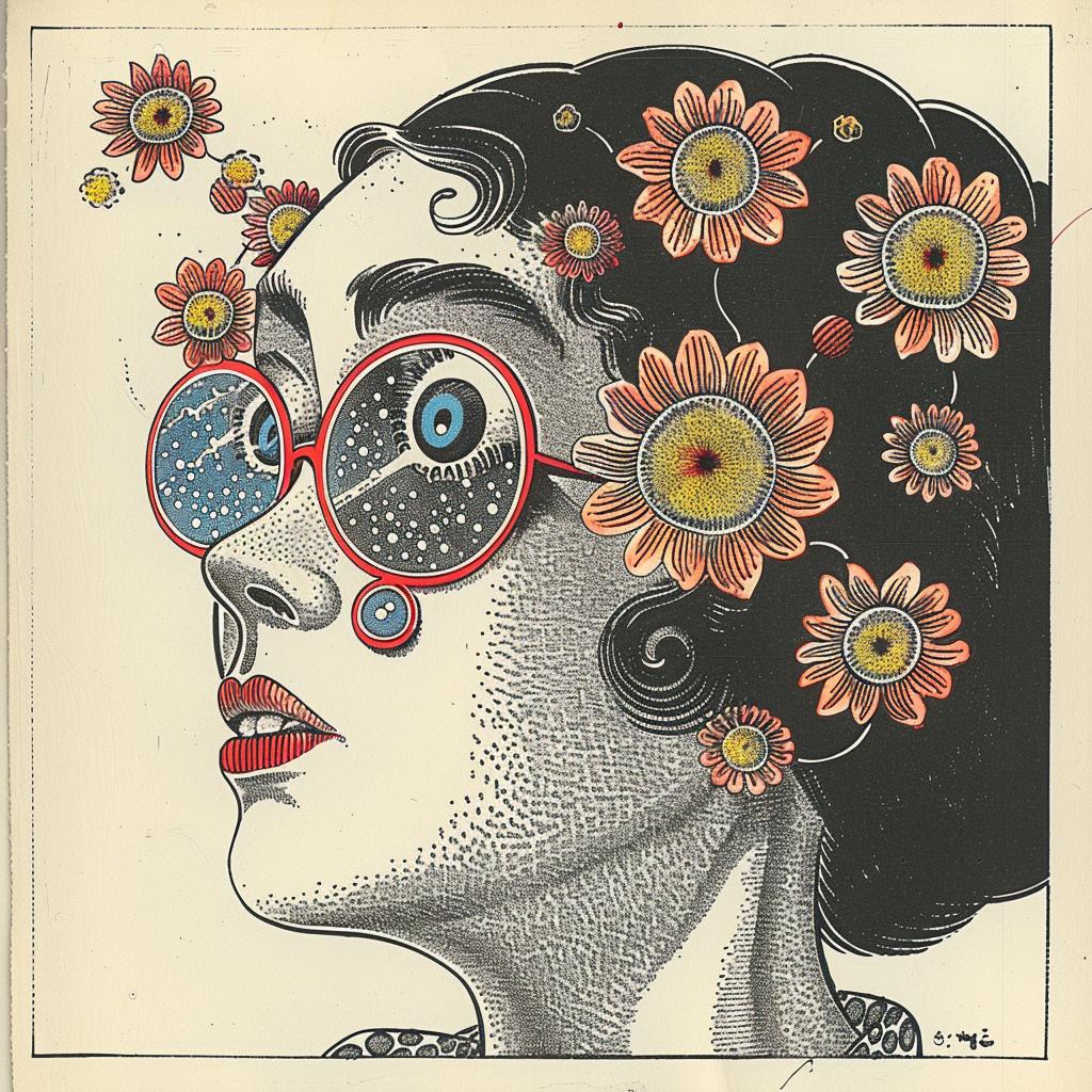 dada  album  cover  surreal  glasses  flowers  woman  creative  art  symbolist 916207