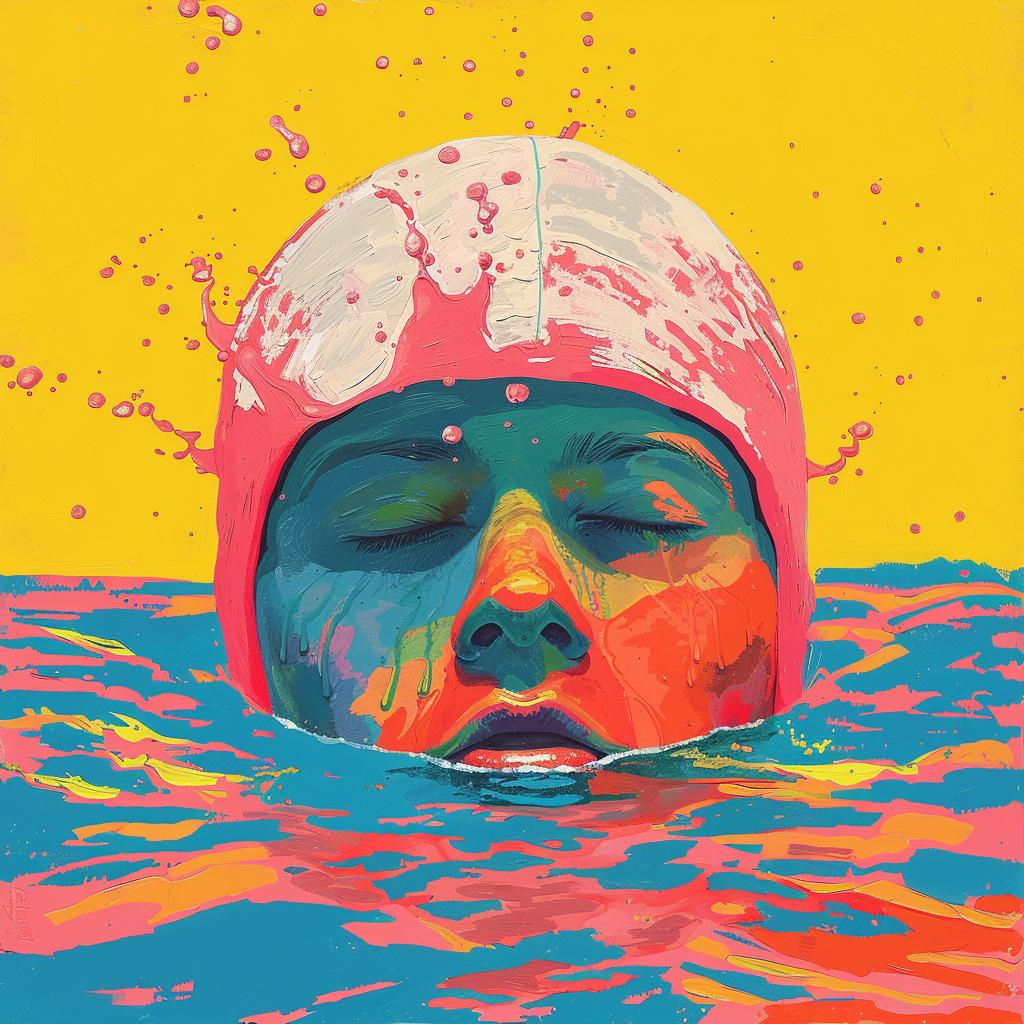 swimmer  colorful  painting  water  fauvism  art  splash  surreal  album  cover 977198