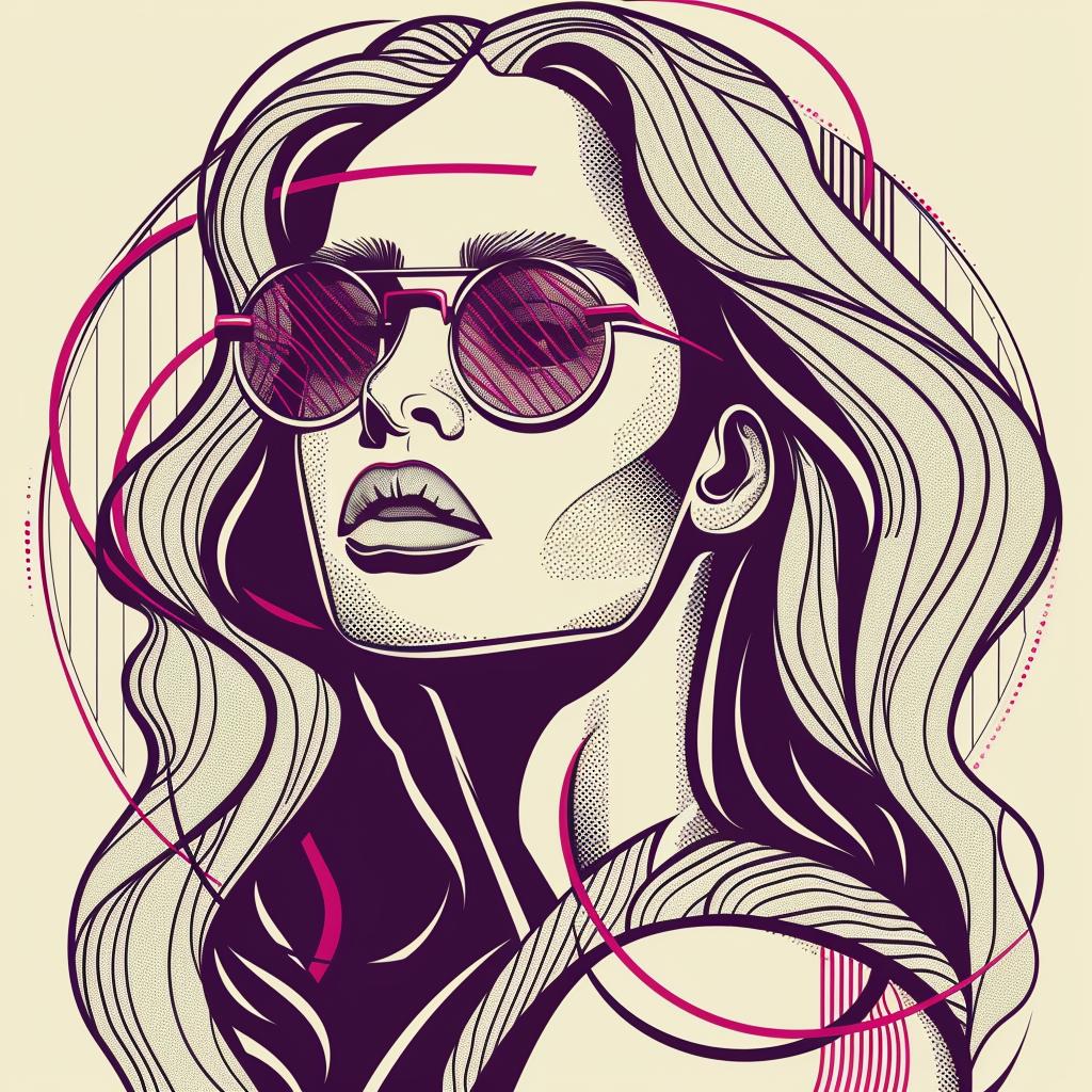 PopArt  blonde  woman  sunglasses  vector  illustration  hair  white  background  feminine 937091