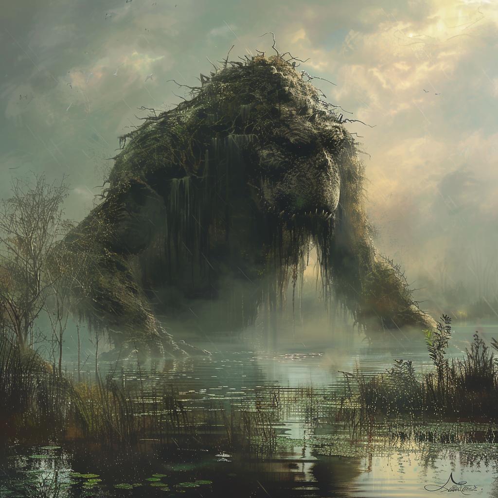 everglades  water  monster  giant  wildlife  surreal  fantasy  nature  creature  scene 944467