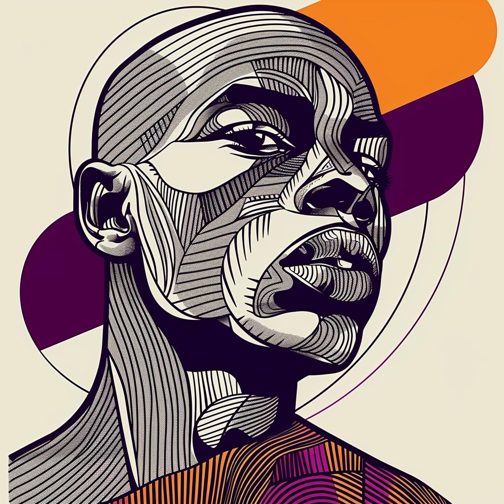 PopArt  man  bald  colorful  lines  vector  illustration  bold  portrait  stylized 937866