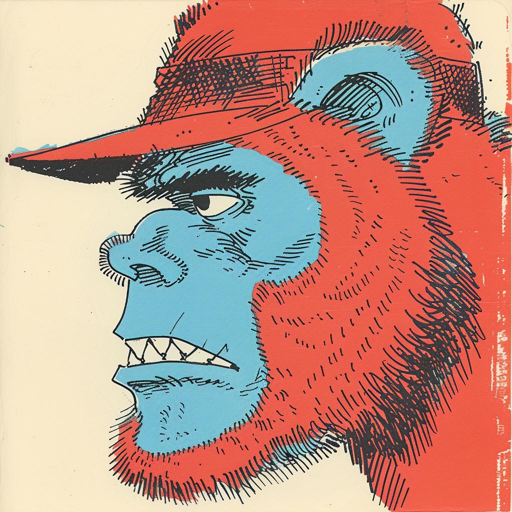 wolfman  gorilla  comic  cover  vibrant  colors  1970s  hat  illustration  portrait 920379