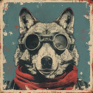 surreal  wolf  goggles  scarf  grunge  background  art  Koloman  Moser  creative 1079629