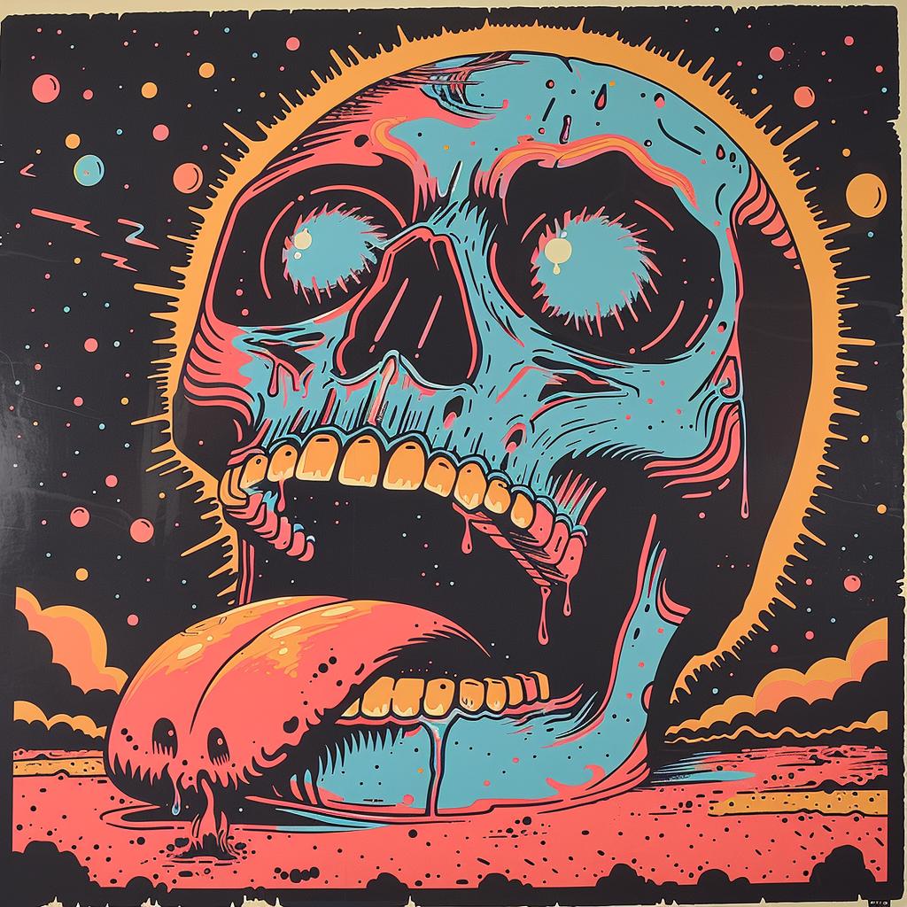 skull  poster  rock  band  occult  colors  PeterMax  art  dark  spiritual 930079