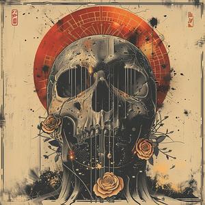 skull  roses  sun  dark  floral  tattoo  design  synthwave  minimal  graphic 1038747