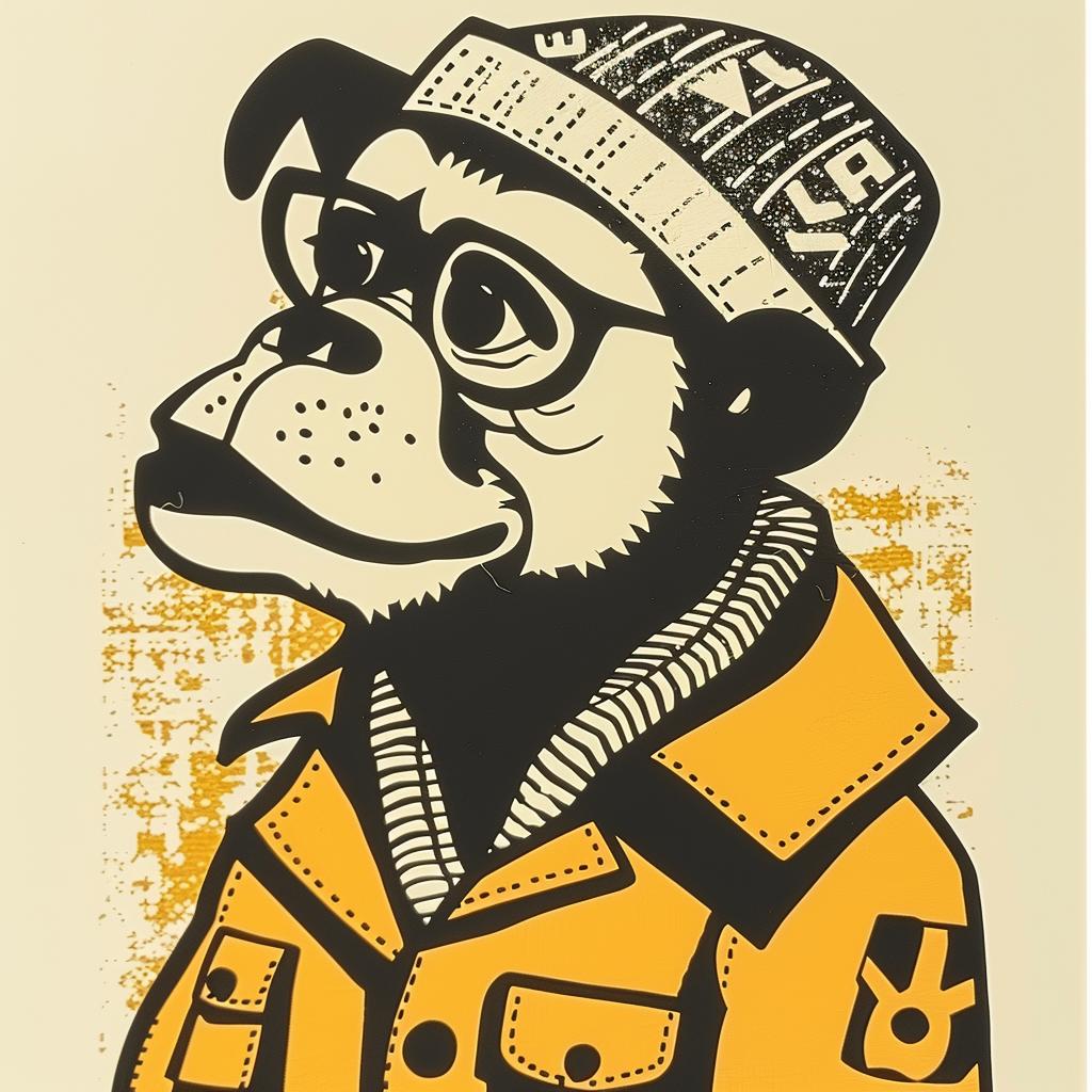 aggressive  anthropomorphic  animal  streetwise  culture  minimal  poster  monkey  glasses  jacket 957780