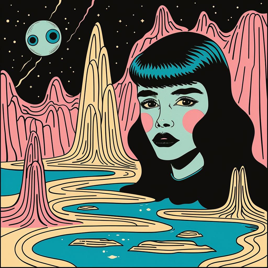 landscape  woman  desert  moon  surreal  color  art  nature  dreamlike  fantasy 966284