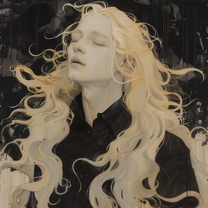 نموذج سريالي أنثوي ذو شعر طويل أشقر، لوحة رمزية، رسم ريسوجرافي، ميتسوماسا أنو 1077391