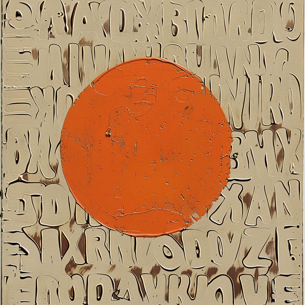 chromolithography  encaustic  orange  circle  tan  abstract  palette-knife  impasto  art  color 951383