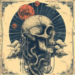 skull  tentacles  clouds  dark  abstract  whimsical  tattoo  detailed  illustrative  fantasy 1038772