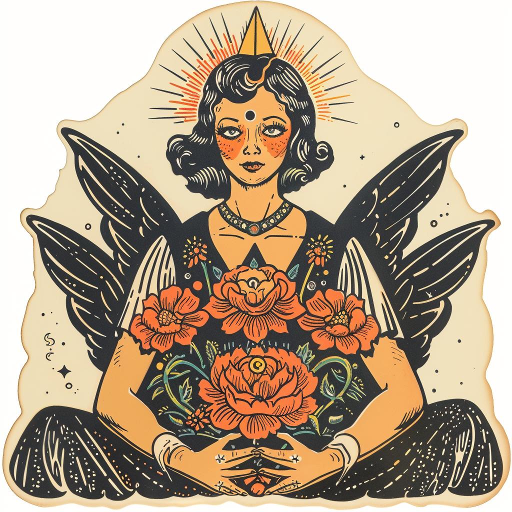 woman  wings  flowers  tattoo  illustration  provocative  dark  occult  art  spiritual 932339