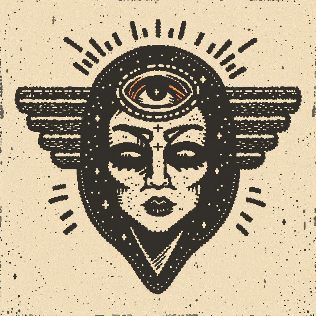 symmetrical  logo  badge  design  introspective  spiritual  occult  woman  wings  eye 932628