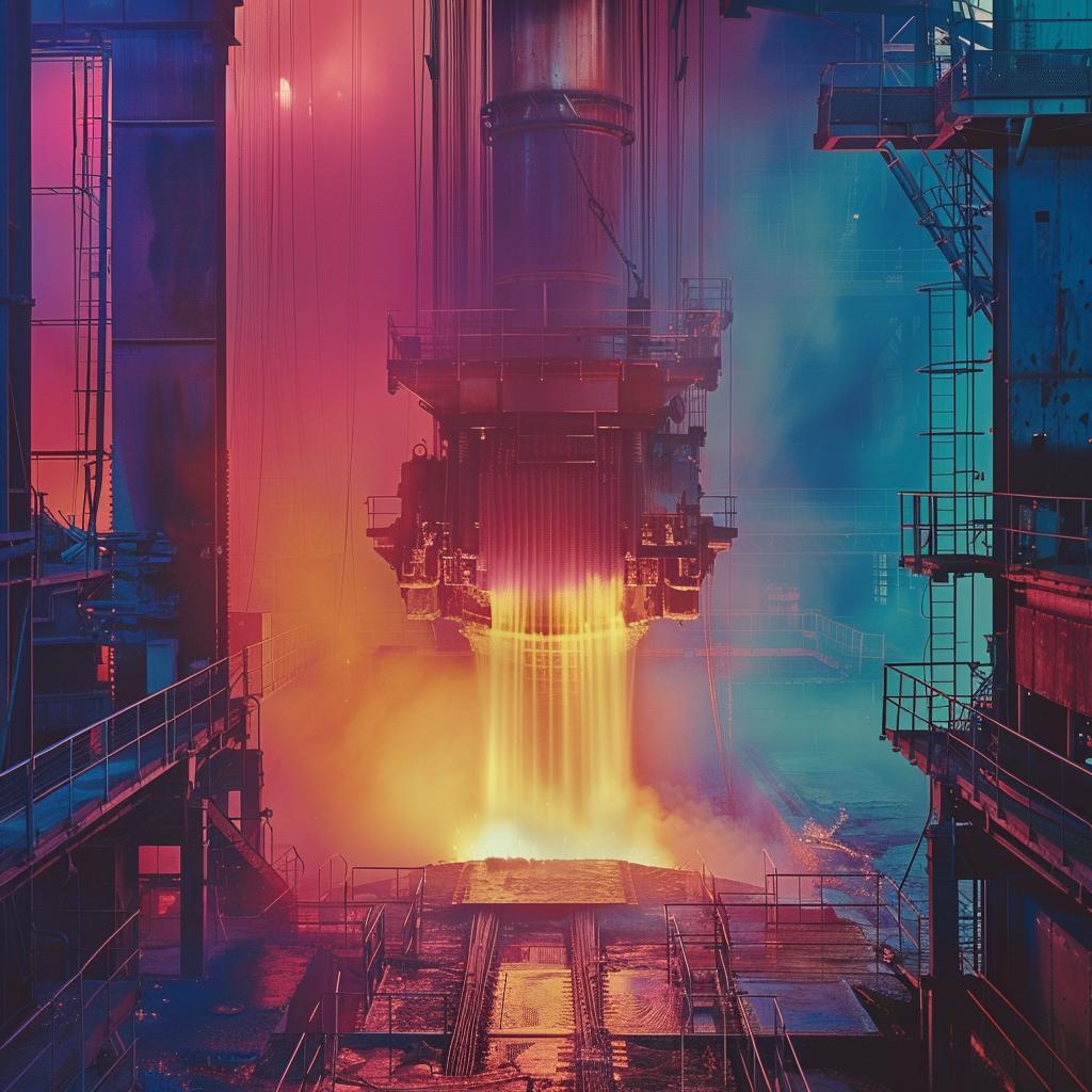 industrial  factory  photo  molten  metal  lighting  glow  color  award-winning  pipe 965393