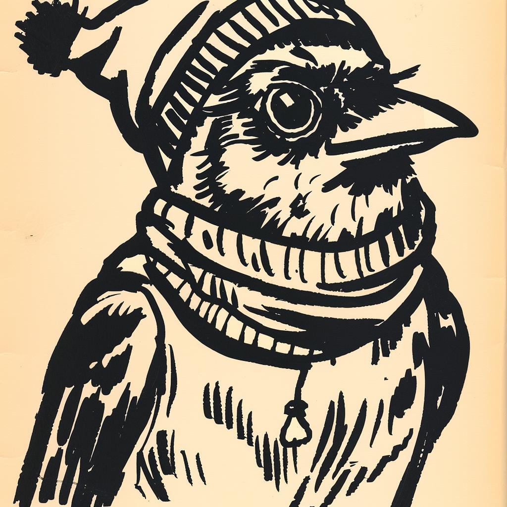 crow  streetwise  aggressive  anthropomorphic  minimal  urban  character  knit  cap  culture 958353