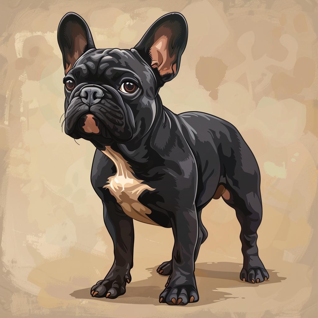 bulldog  black  cartoon  2D  Ralph  style  cute  pet  animal  illustration 971290