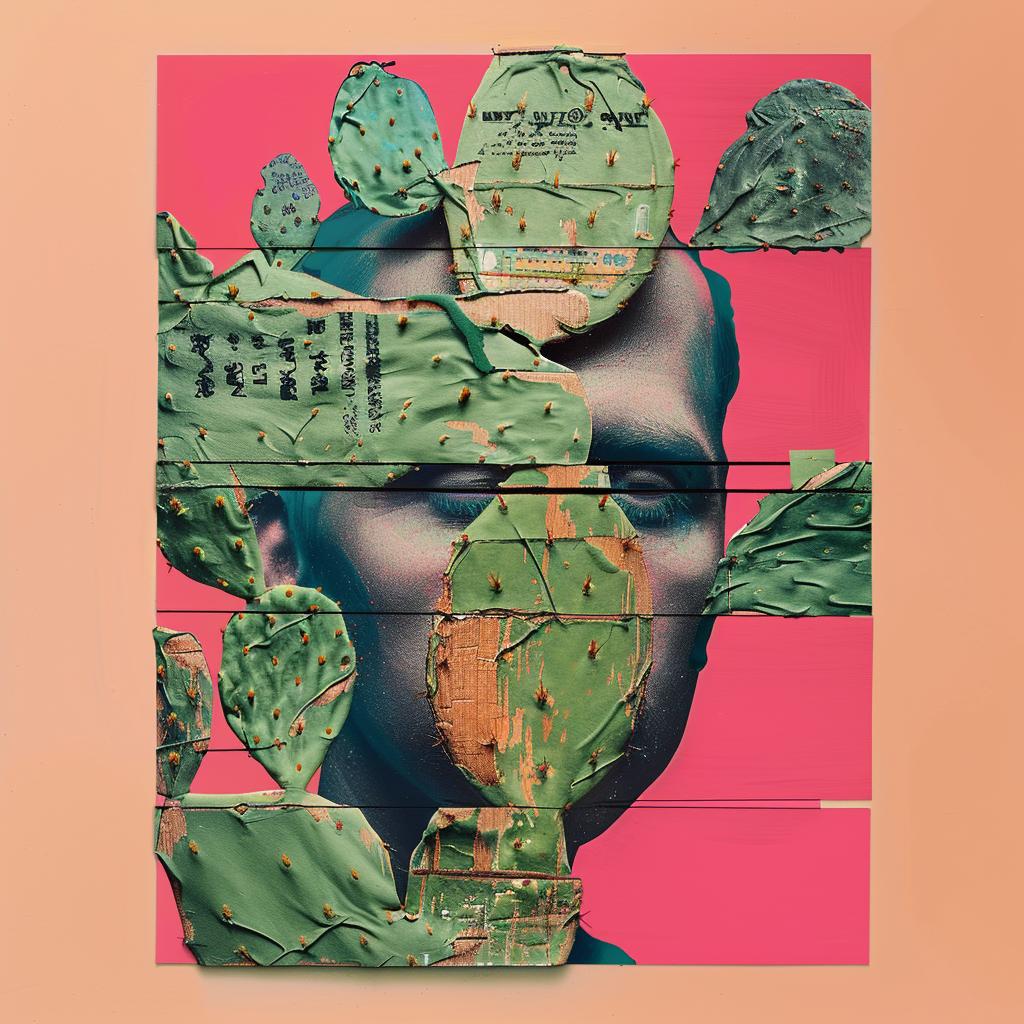 biological  illustration  palette  opart  man  cactus  face  plants  art  design 974975