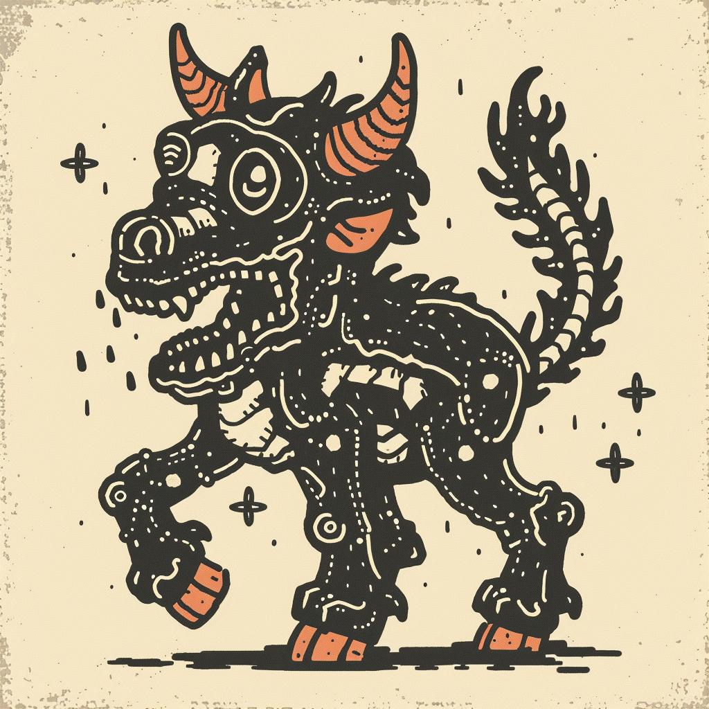 Nychos  creature  demon  hybrid  cartoon  illustration  mythical  graphic  horror  fantasy 931434