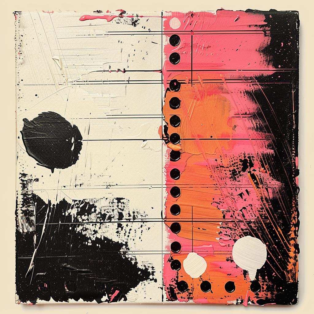 abstract  black  white  pink  colorful  textured  art  modern  palette  impasto 963407