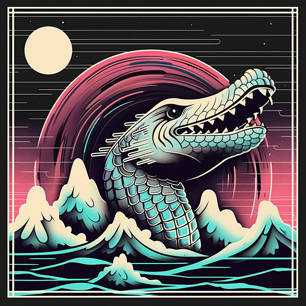 poster  crocodile  ocean  Japanese  lettering  creature  design  horror  art  visual 945799