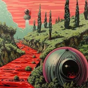 river  red  eye  minimal  chromolithography  symbolic  fluid  colorful  mysterious  vibrant 1037580