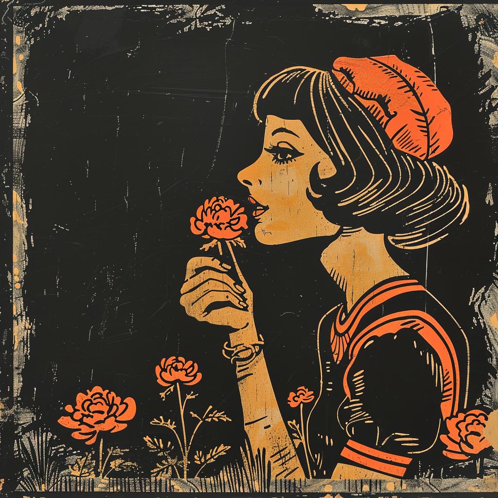 vintage  poster  woman  hat  flowers  Barbier  art  elegant  design  stylized 926392