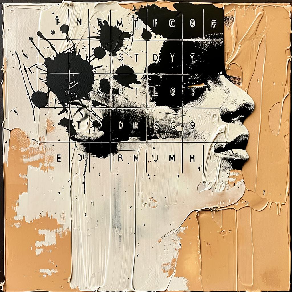 woman  face  splatters  album  art  palette  imperfect  black  cream  ochre 963428